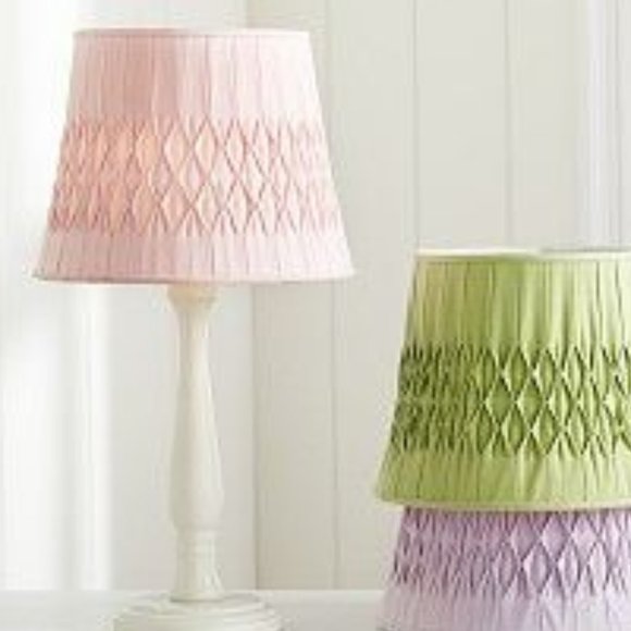 Pottery Barn Kids Pink Smocked Lampshade - Picture 1 of 3